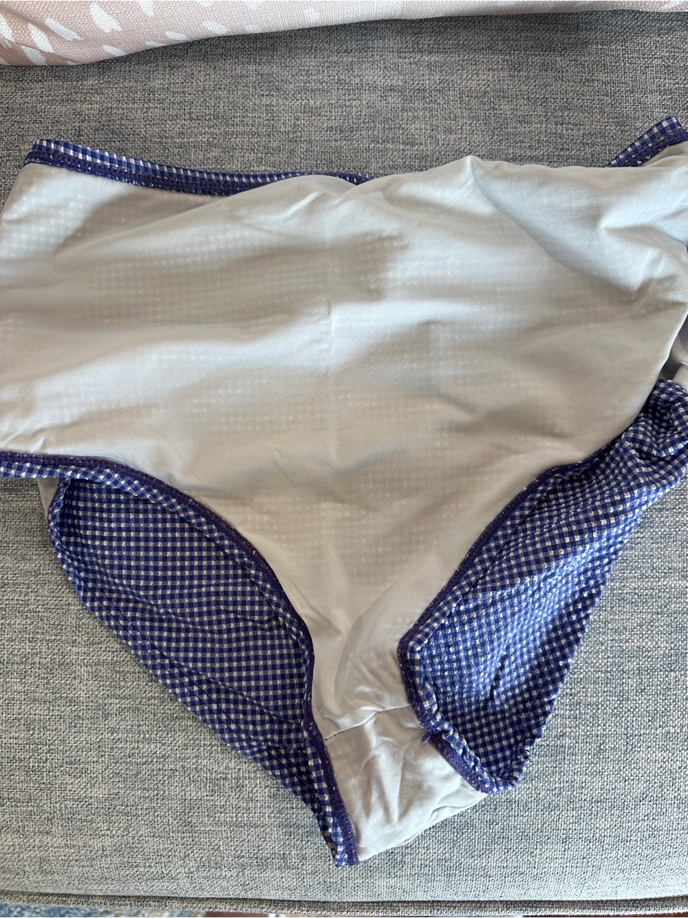 J. Crew Blue and White Gingham High Wasted Bikini Set - Picture 6 of 6